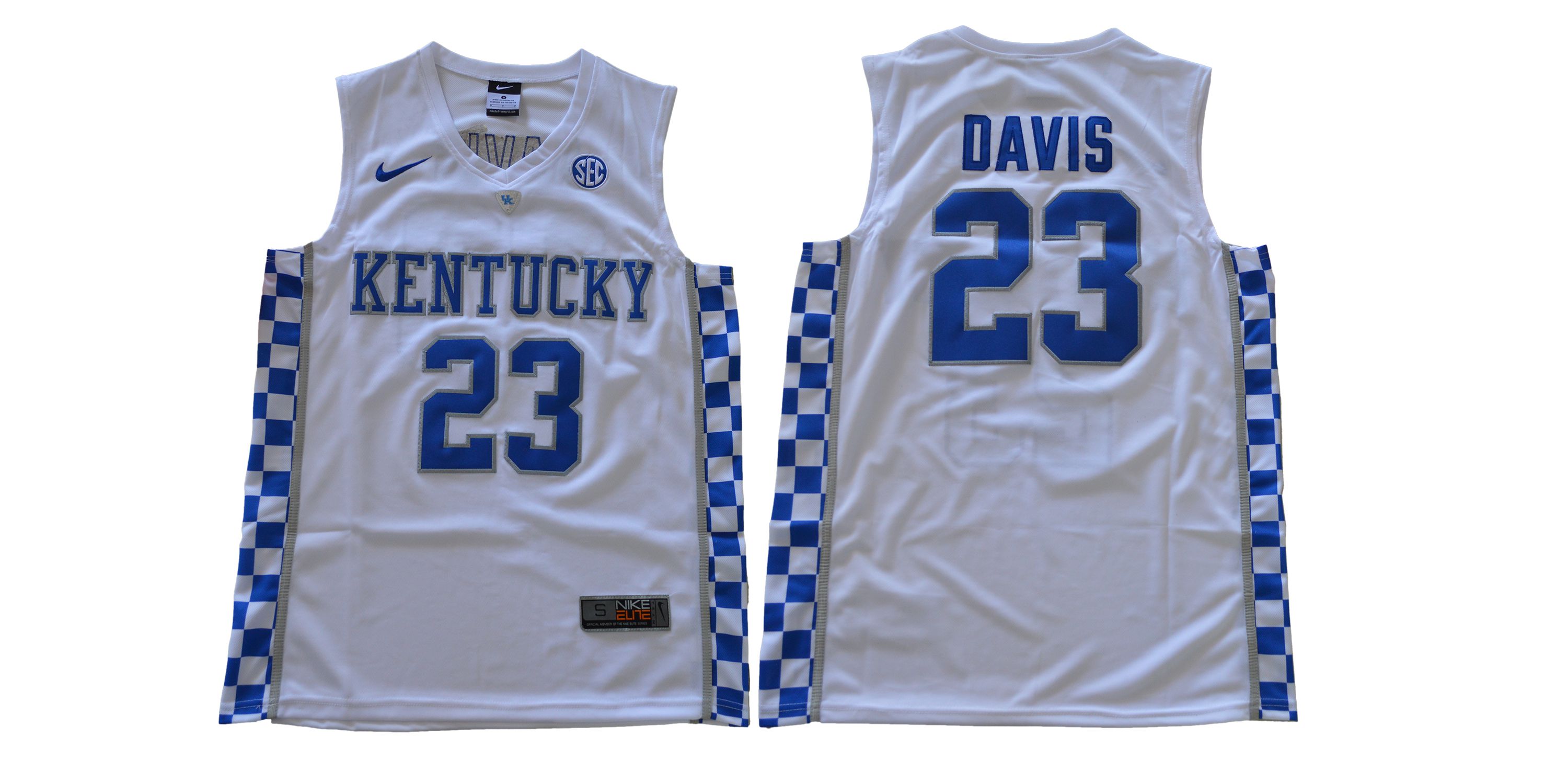 Men Kentucky Wildcats #23 Davis White NBA NCAA Jerseys->ncaa teams->NCAA Jersey